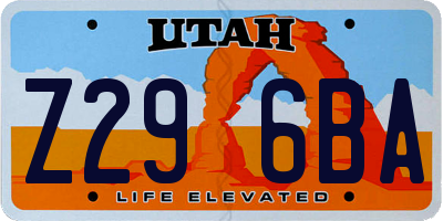 UT license plate Z296BA