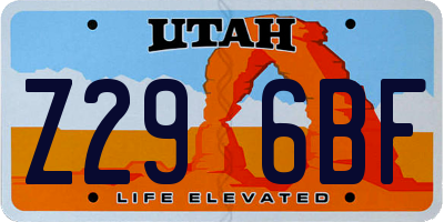 UT license plate Z296BF