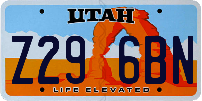 UT license plate Z296BN