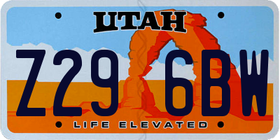 UT license plate Z296BW