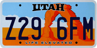 UT license plate Z296FM