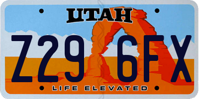UT license plate Z296FX