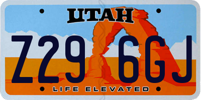UT license plate Z296GJ