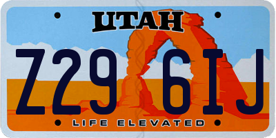 UT license plate Z296IJ