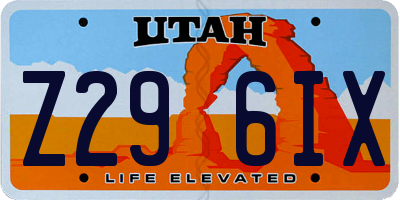 UT license plate Z296IX