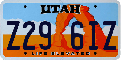 UT license plate Z296IZ