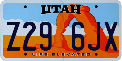 UT license plate Z296JX