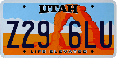 UT license plate Z296LU
