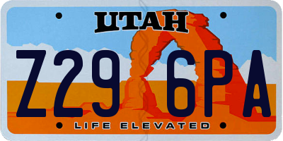 UT license plate Z296PA