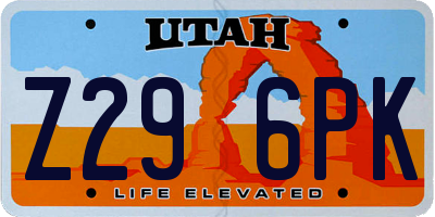 UT license plate Z296PK