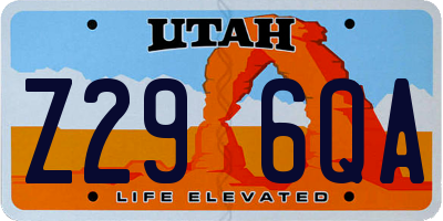 UT license plate Z296QA