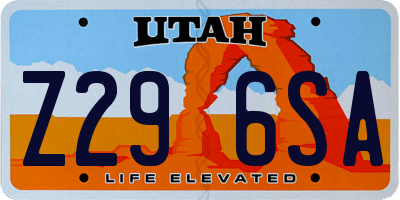 UT license plate Z296SA