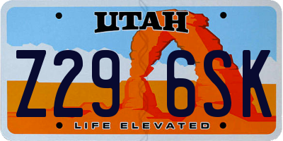 UT license plate Z296SK