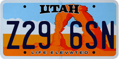 UT license plate Z296SN