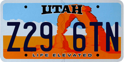 UT license plate Z296TN