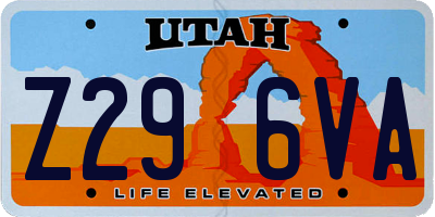 UT license plate Z296VA