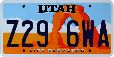 UT license plate Z296WA