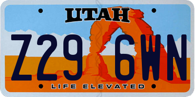 UT license plate Z296WN