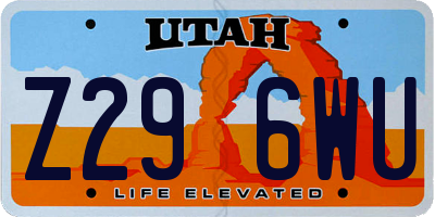 UT license plate Z296WU