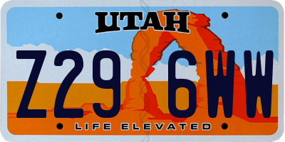 UT license plate Z296WW