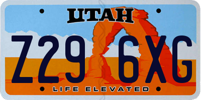 UT license plate Z296XG