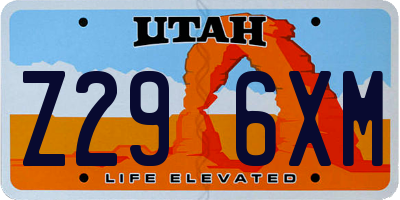 UT license plate Z296XM