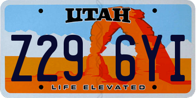 UT license plate Z296YI