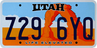 UT license plate Z296YQ