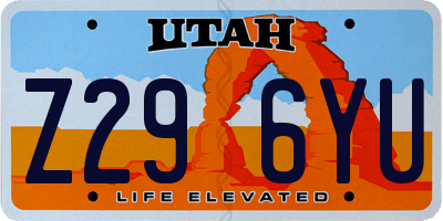 UT license plate Z296YU