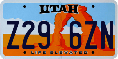 UT license plate Z296ZN