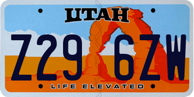 UT license plate Z296ZW