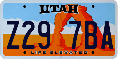 UT license plate Z297BA