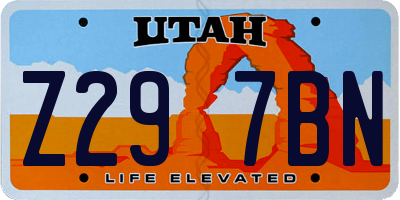UT license plate Z297BN