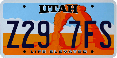 UT license plate Z297FS