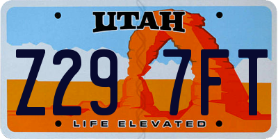 UT license plate Z297FT