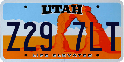 UT license plate Z297LT