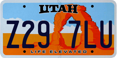 UT license plate Z297LU