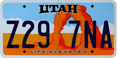 UT license plate Z297NA