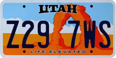 UT license plate Z297WS