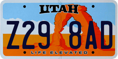 UT license plate Z298AD