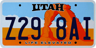 UT license plate Z298AI