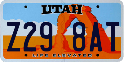 UT license plate Z298AT