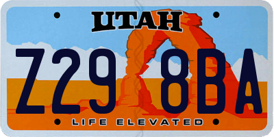 UT license plate Z298BA