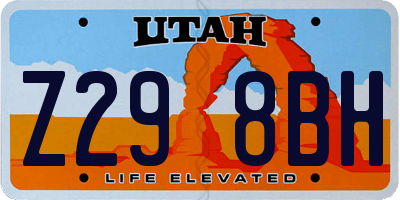 UT license plate Z298BH