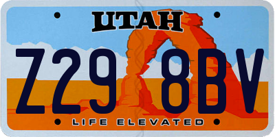 UT license plate Z298BV