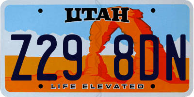 UT license plate Z298DN