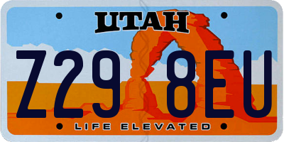 UT license plate Z298EU