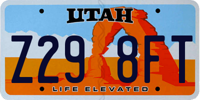 UT license plate Z298FT