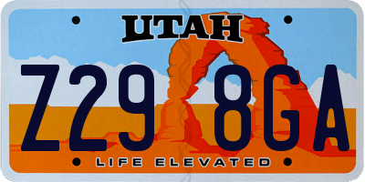 UT license plate Z298GA