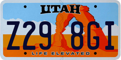 UT license plate Z298GI